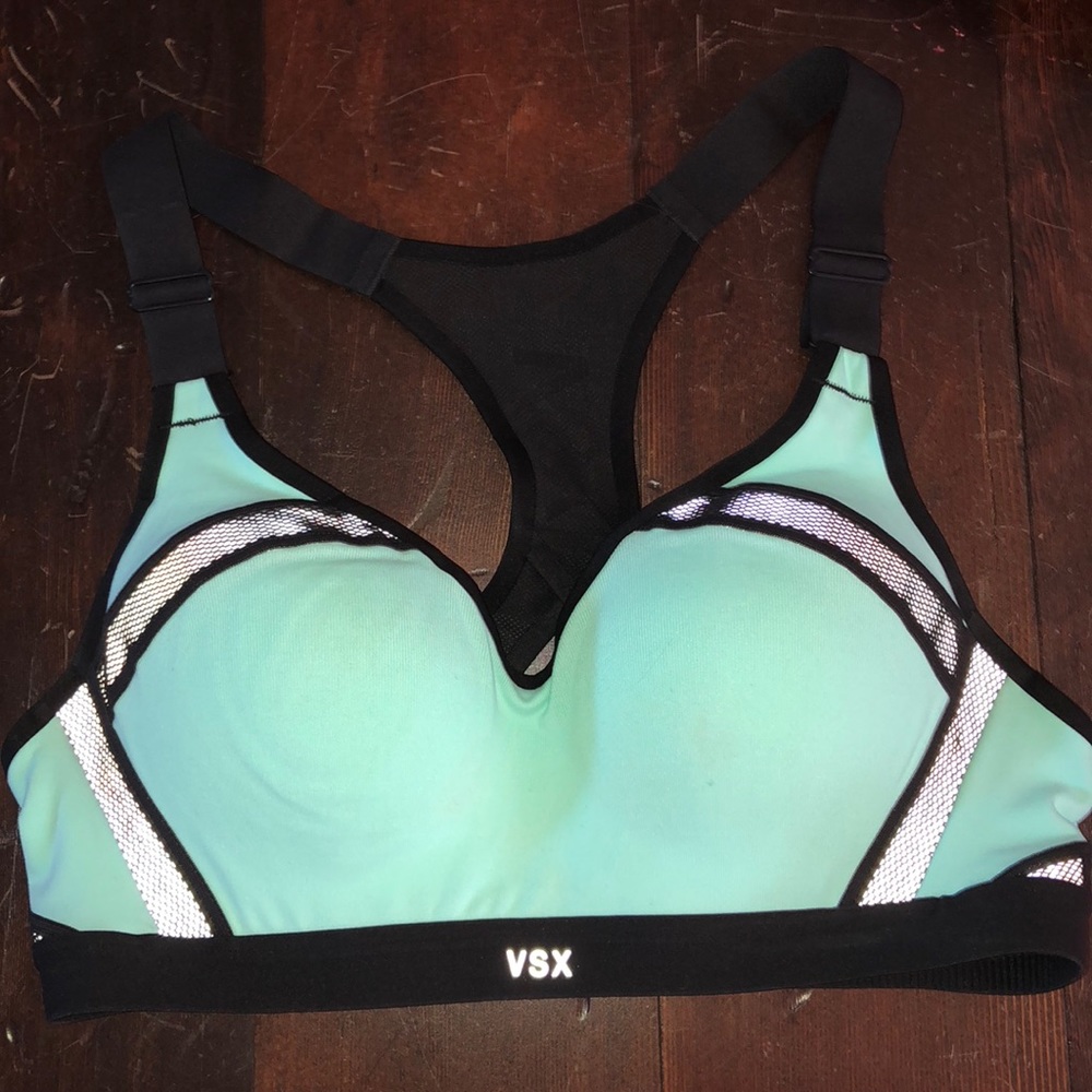 Sea foam/mint blue sports bra! Racer back!